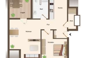 Erstbezug: Stilvoll ausgebaute Dachgeschosswohnung mit Loggia – 49080 Kalkhügel, Osnabrück – Vorschaubild 4