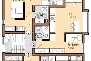 Exklusive, neuwertige und möblierte 1,5-Zimmer-Hochparterre-Wohnung mit EBK in Heilbronn – Wartbergstrasse 68, 74076 Heilbronn, Heilbronn – Vorschaubild 6