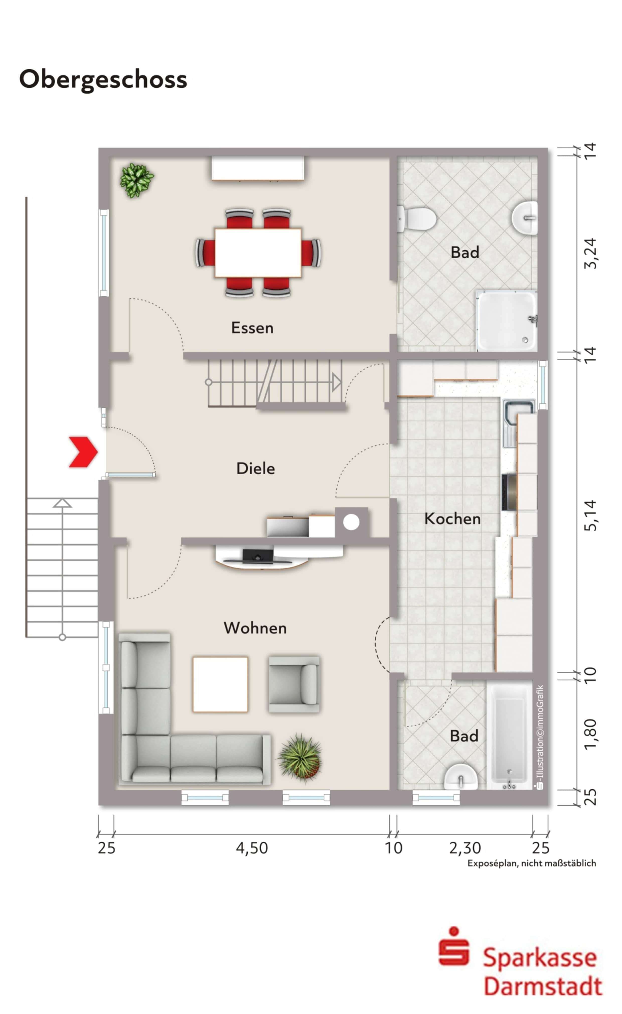 Einfamilienhaus mit Garage und Gartenmitbenutzung, Darmstadt Dieburg Kreis – Bild 3