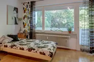 TOP LAGE Schwabing - Sehr ruhiges und voll möbliertes 1-Zimmer Appartement mit Blick ins Grüne  – Leopoldstraße 169a, 80804 München – Vorschaubild 6