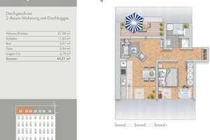 Gemütliche 2-Raum-Dachgeschosswohnung mit Dachloggia in Leipzig – – Die vollständige Adresse der Immobilie erhältst du vom Anbieter., 4315 Neustadt-Neuschönefeld, Leipzig – Vorschaubild 2