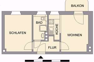 Kleine 2-Raum-Wohnung mit Einbauküche und Balkon – Bernhardstr. 32, 9126 Lutherviertel, Chemnitz – Vorschaubild 5