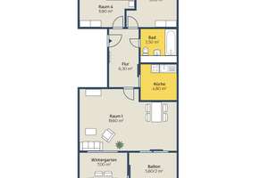 Frisch saniert im Süden/3-Raum-Wohnung mit Balkon und Wintergarten – Hans-Marchwitza-Str. 6, 4279 Lößnig, Leipzig – Vorschaubild 2