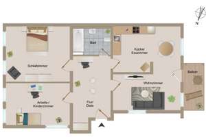 Stilvolle 3-Zi.-Wohnung mit Balkon,  Erstbezug nach Sanierung – Kurt-Beate-Straße 5, 99086 Johannesvorstadt, Erfurt – Vorschaubild 18
