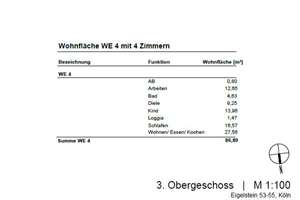 Seltene Gelegenheit am Eigelstein! Modernisierte 4-Zimmer-Wohnung mit Loggia! Eigelstein 53-55, WE 4 – Eigelstein 53-55, 50668 Altstadt/Nord, Köln – Vorschaubild 3