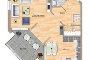 Helle 2-Zimmer-Maisonette-Wohnung mit besonderem Flair in gepflegtem Mehrfamilienhaus. – Die vollständige Adresse der Immobilie erhältst du vom Anbieter., 51377 Schlebusch, Leverkusen – Vorschaubild 13