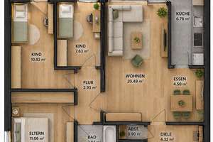 Stuttgart-Plieningen: 4-Zimmer-Wohnung mit Balkon – Sanierungsobjekt mit Potenzial – Die vollständige Adresse der Immobilie erhältst du vom Anbieter., 70599 Plieningen (Ortsteil), Stuttgart – Vorschaubild 2