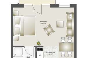 Kapitalanlage I Vollmöbliertes 1-Zimmer Apartment mit Balkon und Küche I provisionsfrei – Erich-Thilo-Str. 1, 12489 Adlershof, Berlin – Vorschaubild 8
