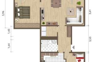 3-Raumwohnung mit Balkon, große Wohnküche und Aufzug - Badewanne oder Dusche? - Deine Entscheidung! – Dietrich-Bonhoeffer-Straße 6, 2977 Zeißig, Hoyerswerda – Vorschaubild 2