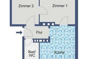 Praktische 2-Zimmer-Wohnung auf ca. 52 m² im 2. Obergeschoss – Kunigundishof 6, 34123 Bettenhausen, Kassel – Vorschaubild 4