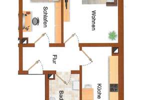 schöne kleine Wohnung – Stralsunder Straße 166, 4349 Plaußig-Portitz, Leipzig – Vorschaubild 2