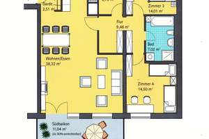 Großzügige Wohnung mit Südbalkon, exzellenter Energiewert – Caroline-Herschel-Straße 5, 81929 Messestadt Riem, München – Vorschaubild 6
