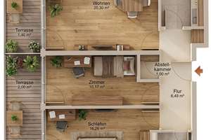 Vermietete 3-Zimmer-Wohnung in Milbertshofen am Hart - Nähe BMW FIZ – Neuherbergstr. 117, 80937 Am Hart, München – Vorschaubild 40