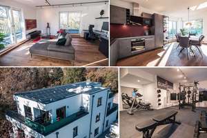 Helles Vollmöbliertes Penthouse Apartment in Neubau (3 Zimmer/121qm+Parking+Gym-Room) [ENG+DE+ESP]