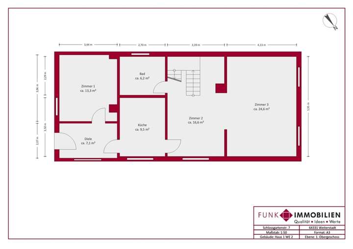 Grundrisszeichnung Haus 1 WE 2