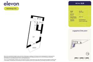 Voll möbliert und in bester Lage - Stilvoll eingerichtetes 1-Zimmer-Apartment im elevon! – Schultzweg 2, 20097 Hammerbrook, Hamburg – Vorschaubild 12
