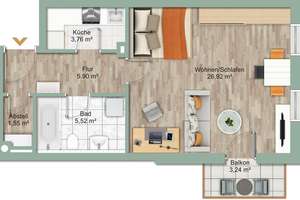 Solide Kapitalanlage mir herrlichem Bergblick! Gut vermietetes Apartment in Kochel am See – Die vollständige Adresse der Immobilie erhältst du vom Anbieter., 82431 Kochel am See – Vorschaubild 10
