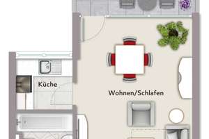 Frankfurt-Oberrad: Modernisierte Einzimmerwohnung mit Dachterrassenblick – möbliert, sofort bezie – 60599 Oberrad, Frankfurt am Main – Vorschaubild 11