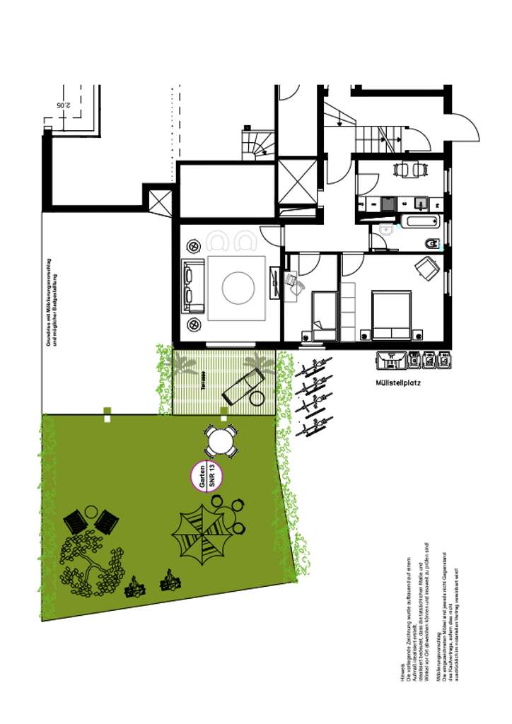 Bestlage Museumspark/Ecke Adolfstrasse mit Terrasse und c. 78 qm Privatgarten!