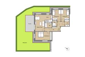 familienfreundliche 4Zimmer mit Gästeduschbad und Wannenbad, Mietergarten und offenem Wohn-Essbereic
