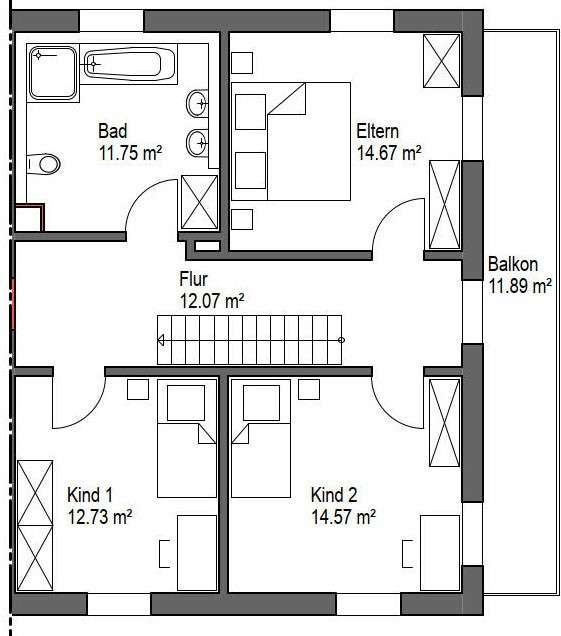 Grundriß Obergeschoß