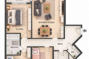 Helle 4-Zimmer-Wohnung mit großem Balkon in beliebter Lage von Mannheim-Käfertal – Die vollständige Adresse der Immobilie erhältst du vom Anbieter., 68309 Käfertal, Mannheim – Vorschaubild 15