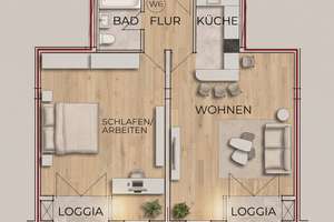 Großzügig & helle 2-Raum-Wohnung mit 2 Balkonen, neuem Bad, Tiefgarage & Aufzug – Bünaustraße 33, 1159 Löbtau-Süd, Dresden – Vorschaubild 6