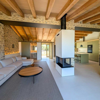 Neubau Exklusives Steinhaus in Palausaverdera mit Panoramablick auf das Meer und das Empordà