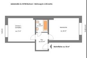 Ansprechende 1-Zimmer-Wohnung in Bochum – Jakobstraße 13, 44789 Bochum – Vorschaubild 1