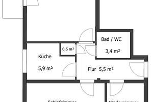 Solingen-Merscheid 3-Zi-WHG, 70m², mit 2 Balkonen in  – Die vollständige Adresse der Immobilie erhältst du vom Anbieter., 42699 Ohligs/Aufderhöhe/Merscheid, Solingen – Vorschaubild 3
