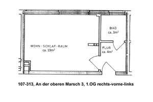 Kompakte 1-Zimmer-Wohnung im 1. Stock mit Dusche – Hannover – An der Oberen Marsch 3, 30419 Stöcken, Hannover – Vorschaubild 8