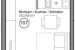 Helle 1-Zimmer-Wohnung mit Balkon und Einbauküche in München-Preußenstraße – Preußenstraße 5, 80809 Am Riesenfeld, München – Vorschaubild 2