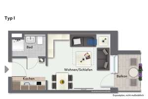 Provisionsfrei. 1 Zimmer Apartment im Candis- Viertel – Die vollständige Adresse der Immobilie erhältst du vom Anbieter., 93055 Ostenviertel, Regensburg – Vorschaubild 11
