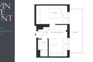 Wohnung in Innenhofgarten: 2 Zi, Süd-Balkon, Design-Ausstattung – Rupprechtstraße 32, 80636 Sankt Vinzenz, München – Vorschaubild 4