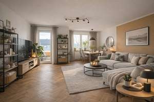 Lichtdurchflutete 3 Zi.-Wohnung in kleiner Wohnanlage mit großem Süd-Balkon, sep. Küche & gr. Keller