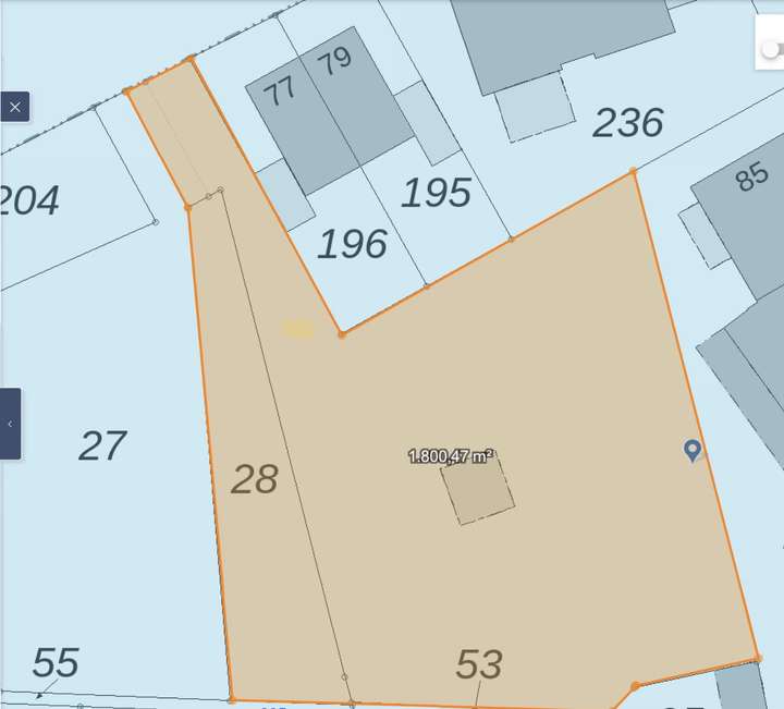 Schnitt des Grundstücks