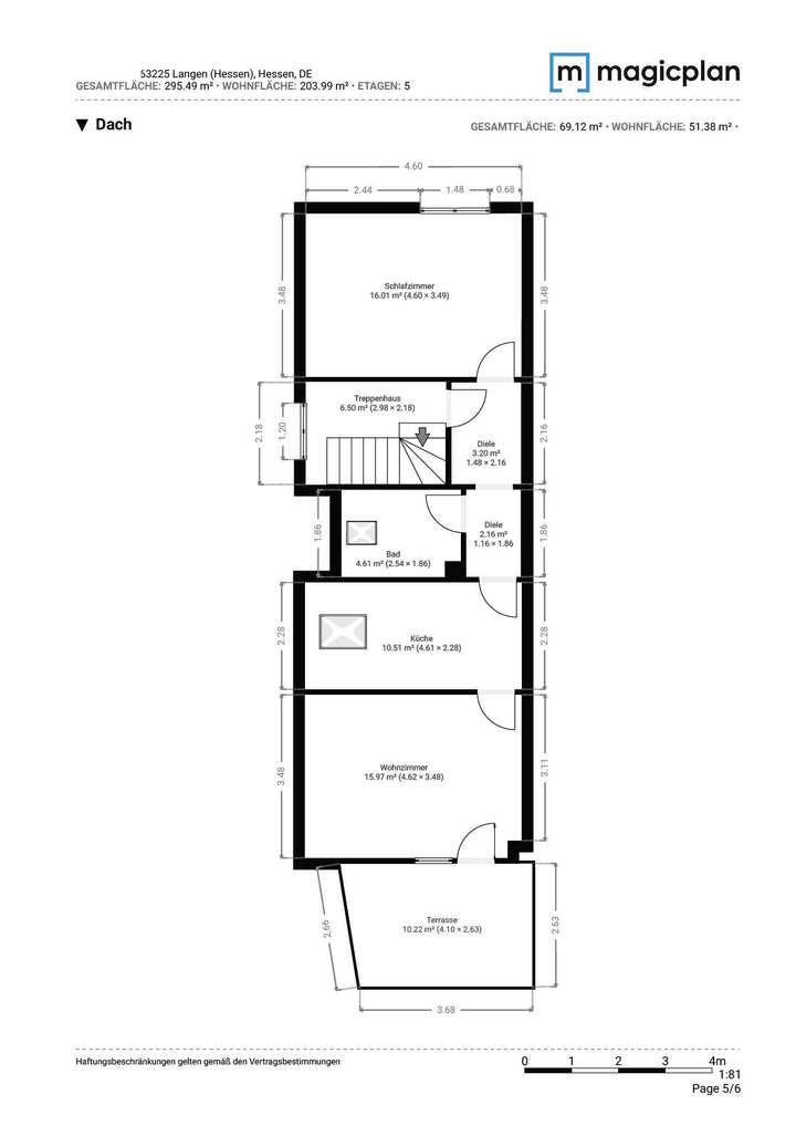 Grundriss Dachgeschoss Exposé