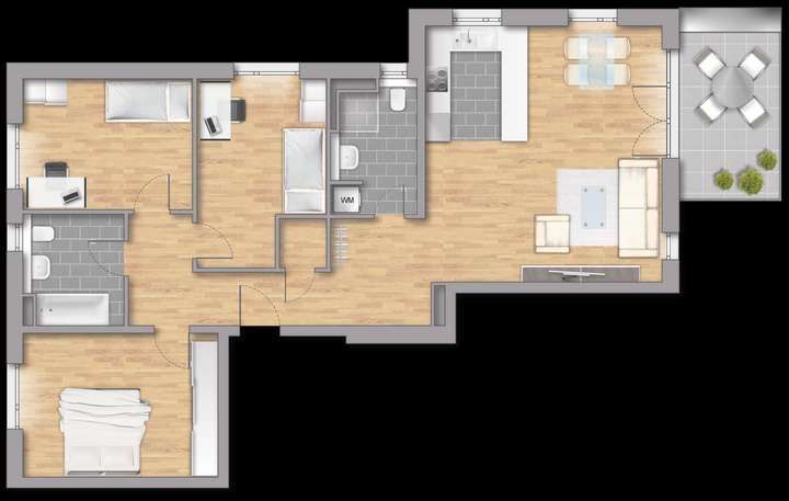 Grundriss Wohnung A1.08