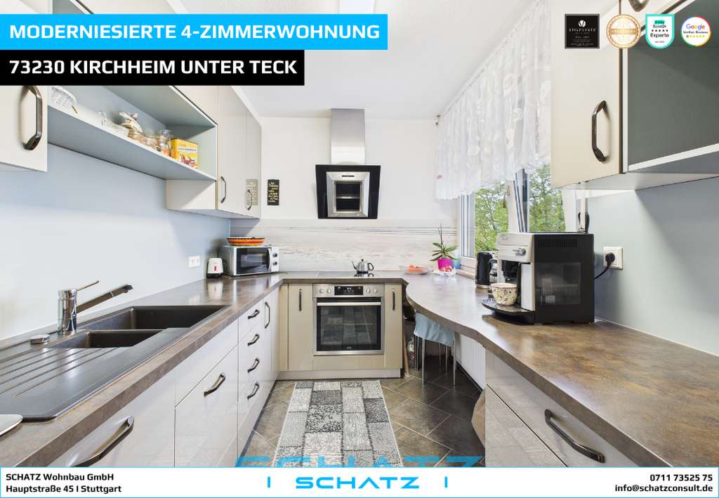 Modernisierte 4-Zi-Wohnung mit Balkon und Aufzug in Kirchheim unter Teck