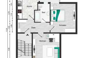 Gut geschnittene  2-Zimmer-Wohnung mit Balkon im beliebten Agnesviertel – Neusser Strasse 104, 50670 Köln – Vorschaubild 11