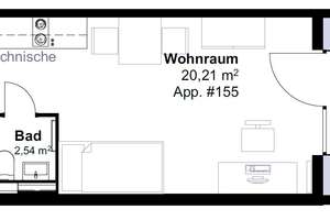 Luxuriöse Studentenwohnung im Privatstudentenwohnheim Campo Novo mit Süd-West-Balkon – Anni-Eisler-Lehmann-Straße 2-6, 55122 Hartenberg-Münchfeld, Mainz – Vorschaubild 17