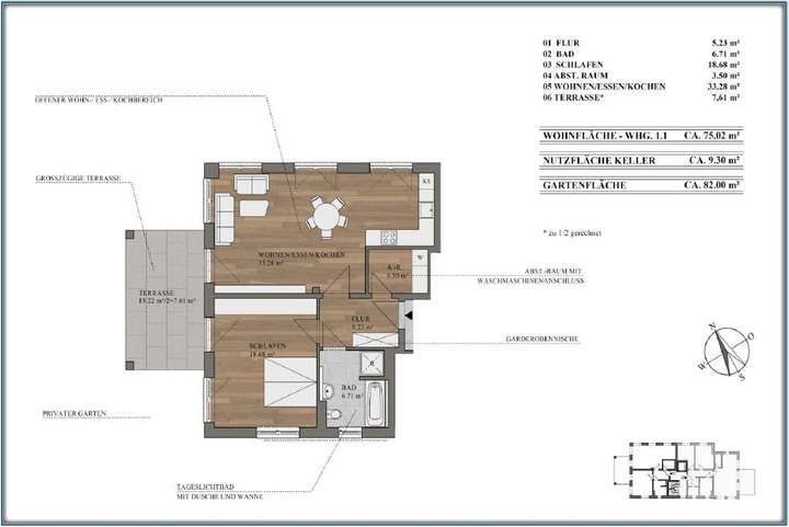 Grundriss Wohnung 1.1