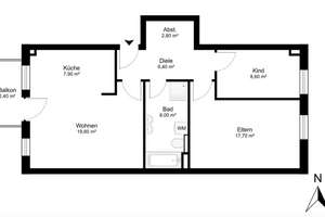 Helle 3-Zimmer-Wohnung mit Balkon, Garage & Garten-blick in München Moosach – Dachauer Straße 354A, 80993 Alt-Moosach, München – Vorschaubild 15