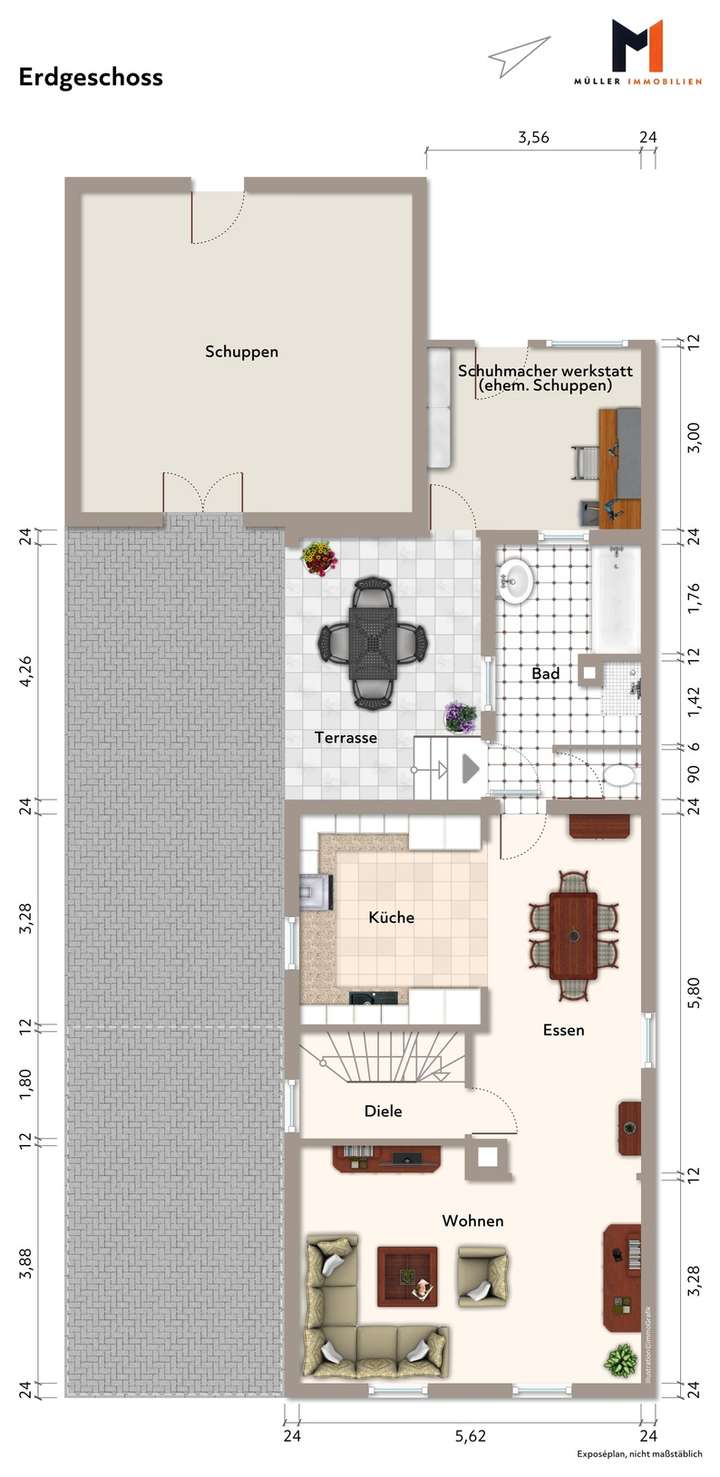 Grundrissplan Erdgeschoss