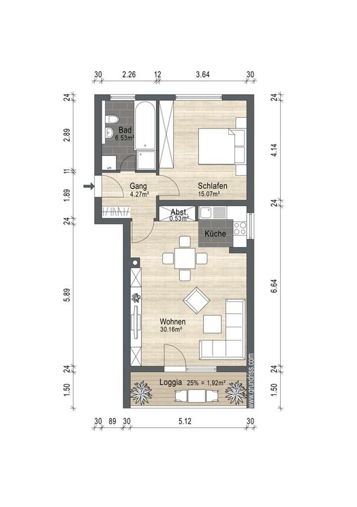 Immobilie in Neumarkt in der Oberpfalz - Vermietete 2-Zimmer-Eigentumswohnung in Neumarkt i.d.Opf. - ideal für Kapitalanleger - Bild 2