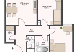 Moderne 3-Zimmerwohnung mit EBK, Balkon, TG und neuem Duschbad – Isarstr. 26, 93057 Reinhausen, Regensburg – Vorschaubild 18