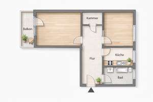Leerstehende helle 2-Zimmer-Wohnung mit Balkon, neuen Fenstern und neuem Bad – Die vollständige Adresse der Immobilie erhältst du vom Anbieter., 13629 Siemensstadt, Berlin – Vorschaubild 8