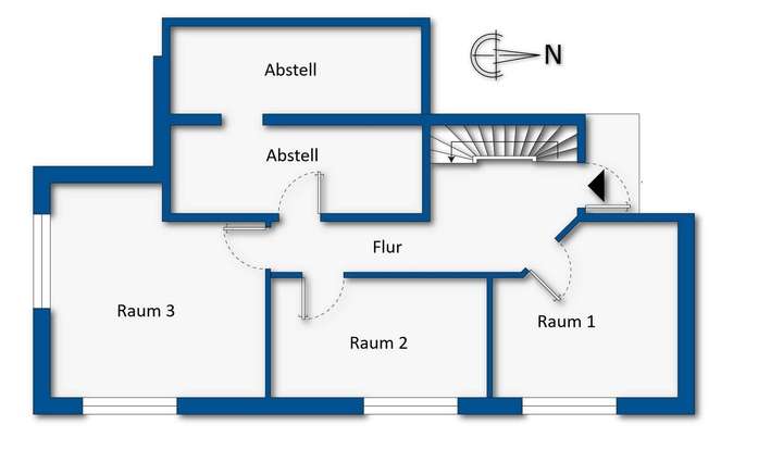Grundrissskizze Souterrain lin