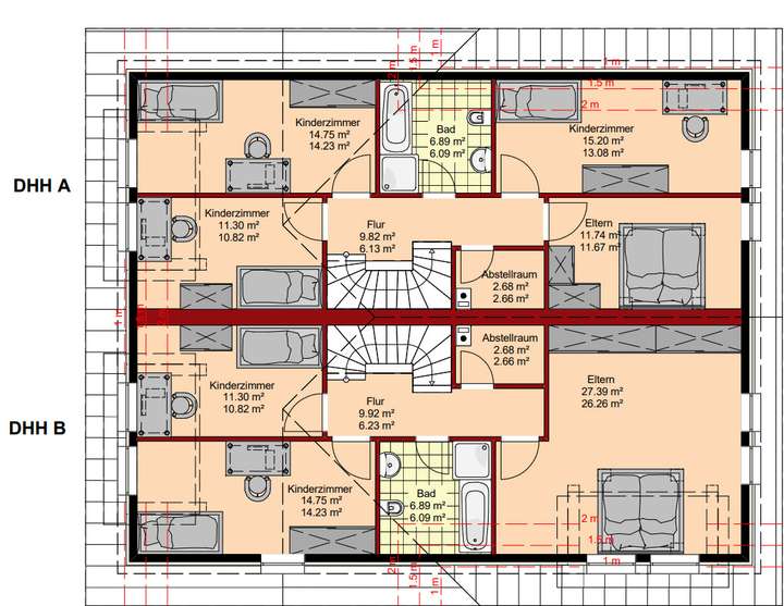 Grundrissbeispiel Obergeschoss