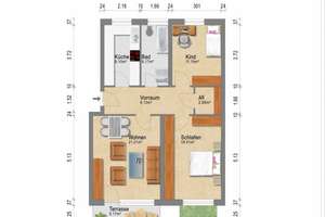 Sonnige 3-Zimmer- Eigentumswohnung mit Südterrasse , Kirchheim bei München,  Provisionsfrei – Die vollständige Adresse der Immobilie erhältst du vom Anbieter., 85551 Kirchheim bei München – Vorschaubild 3